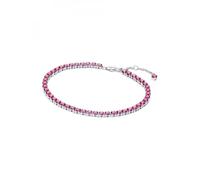 PANDORA Pulsera de tenis para mujer rosa plata 591469C04, 591469C04-18, Plata de ley, Circonita cúbica