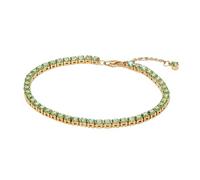 Pandora Pulsera de tenis verde brillante chapada en oro de 14 quilates con cristales de la colección Timeless, longitud: 16 cm, 561469C02-16, 561469C02-16, Plata de ley, Circonita cúbica