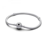 PANDORA Moments 593584C01-18 - Pulsera de serpiente con cierre de estrella polar (plata de ley con circonitas, compatible con abalorios Moments, tamaño: 18 cm), 18cm, Plata de ley, Circonita cúbica