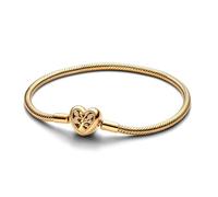 PANDORA Pulsera para mujer, diseño de árbol familiar, color dorado 563516C01, 21cm, Plata de ley, Circonita cúbica