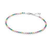 Pulsera de tenis con amarillo, azul, Phlox Pink, cristal verde, rosa y circonita cúbica