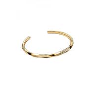 PANDORA Pulsera trenzada abierta chapada en oro de 14 quilates, de la colección Essence, longitud: 17,5 cm, 563869C00-2