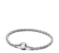 Pandora Pulsera Cadena de Serpiente Trenzada Con Cierre de Bola de en Plata de Ley | 20 cm