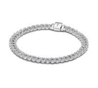 Pandora Timeless Pulsera de plata de ley con engaste pavé y circonitas cúbicas transparentes, 18