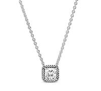 Pandora Collar Timeless – halo cuadrado centelleante plata con circonitas cúbicas transparentes