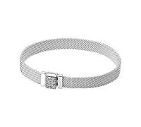 Pandora Reflexions Pulsera de plata de ley con circonitas cúbicas transparentes, 19