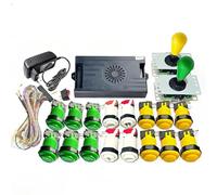 Pandora Saga Box DX Special Plus 9800 en 1, kit de bricolaje de 8 vías, joystick de estilo americano, botón de presión para consola de juegos de arcade (amarillo y verde)
