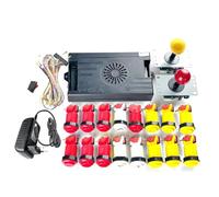 Pandora Saga DX 9800 en 1 Caja Kit Copia Sanwa Joystick, Botón HAPP DIY Máquina Arcade Armario Hogar con Tutorial (Rojo Amarillo)