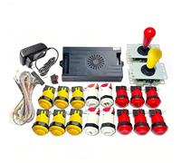 Pandora Saga DX 9800 en 1 versión especial Arcade Board DIY Kit de hasta 4 jugadores, compatible con juegos 3D, botones de palanca de mando (rojo amarillo)