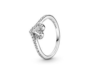 Pandora San Valentín Anillo en plata de ley Corazón Deseo Brillante 199302C01 52