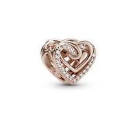 Pandora San Valentín Charm en Pandora Rose Corazones Brillantes Entrelazados 789270C01