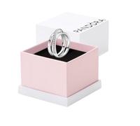 PANDORA Signature Anillo de triple banda cruzada con engaste pavé de plata de ley y circonitas cúbicas transparentes