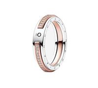 PANDORA Signature Anillo en 2 tonos con logotipo y engaste pavé, talla 60