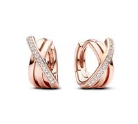 Pandora Pendientes de aro Pavé Cruzado 283150C01