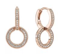 Pendientes de aro doble 289052C01 Pandora Rose