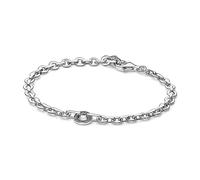 PANDORA Signature Pulsera de cadena con engaste pavé y estilo audaz de plata de ley con circonitas cúbicas transparentes, 18