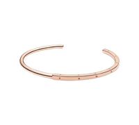 PANDORA Signature Pulsera rígida abierta I-D chapada en oro rosa de 14 quilates
