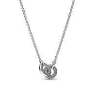PANDORA Signature Verschlungener Pavé-Anhänger Halskette 392736C01-45 Cadena de Cuello para Mujeres