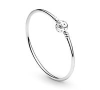 Pandora Stars & Galaxy 590009C01-19 - Pulsera con cierre de bola en color plata de ley con detalles de circonitas y piedras de circonita, tamaño 19 cm, 19 cm, Plata de ley, Circonita cúbica