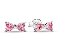 Pandora Pendientes Pendientes de botón Lazo Rosa Brillante 293505C01