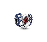 PANDORA Stranger Things 793565C01 - Colgante de corazón de plata de ley con cristal artificial, compatible con pulseras Moments, Rot, Plata de ley, Cristal artificial.