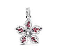 PANDORA Stranger Things Demogorgon 793567C01 - Colgante grande de plata de ley con circonitas, compatible con pulseras Moments, Rot, Plata de ley, Circonita cúbica