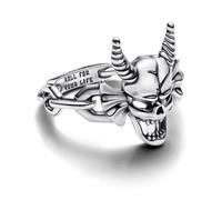 PANDORA Stranger Things Hellfire Club 193569C00-54 - Anillo de plata de ley con circonitas cúbicas, talla 54, 54/17,2, Plata de ley, Sin piedras preciosas