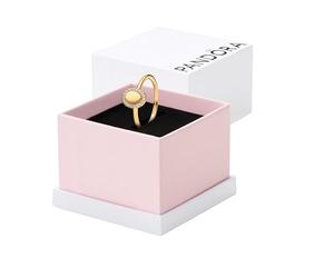 PANDORA Timeless 163800C01-58 - Anillo de plata de ley chapada en oro de 14 quilates con circonitas, tamaño: 58, Plata de ley, Zirconia cúbica