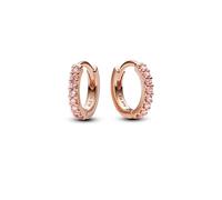 Pandora Timeless 283015C01 - Pendientes de plata de ley con aleación de metal chapada en oro rosa y circonita, color rosa, Rosa, Plata de ley, Circonia cúbica