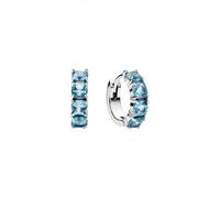 Pandora Timeless 293851C01 - Pendientes de aro de plata de ley con cristales artificiales azul aguamarina, 15,5x14,7x4,2 mm, Plata de ley, Sin piedra preciosa