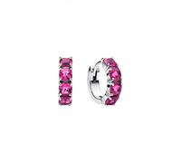 Pandora Timeless 293851C02 - Pendientes de aro de plata de ley con cristales artificiales rosados