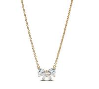 PANDORA Timeless 363508C01-45 - Collar de plata de ley con aleación de metal chapado en oro y circonitas, tamaño 45 cm, 45cm, Plata esterlina, Circonia cúbica