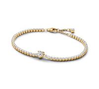 PANDORA Timeless 560041C01-16 - Pulsera de tenis de plata de ley chapada en oro de 14 quilates y circonitas cúbicas, 16 cm, 16cm, Plata de ley, Circonita cúbica