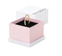 Pandora Timeless Anillo chapado en oro de 14 quilates con circonitas cúbicas transparentes, talla 54