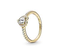 PANDORA Timeless Anillo con diseño de corazón de oro con circonitas cúbicas transparentes