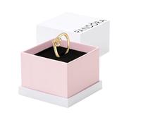 PANDORA ME Anillo chapado en oro rosa de 14 quilates con esmalte negro, talla 52