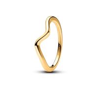 Pandora Timeless Anillo con diseño de onda chapado en oro de 14 quilates, talla 52
