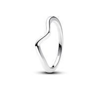 Pandora Timeless Anillo con diseño de onda de plata de ley, talla 56