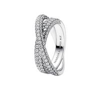 Pandora Anillo Doble Banda Cruzada en Pavé en Plata de Ley | 50