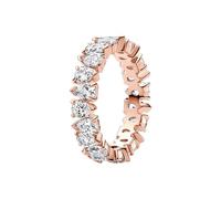 Pandora Timeless Anillo de eternidad chapado en oro rosa de 14 quilates con circonitas cúbicas transparentes, talla 50