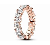 Pandora Timeless Anillo de eternidad chapado en oro rosa de 14 quilates con circonitas cúbicas transparentes, talla 60
