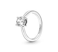 Pandora Moments Anillo con banda de estrellas asimétricas de plata de ley, talla 52