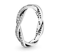 PANDORA Timeless Anillo trenzado con engaste pavé de plata pavé con circonitas cúbicas