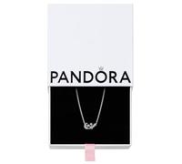 PANDORA Timeless collar con colgante de luna y estrella brillantes de plata de primera ley con piedras de circonita cúbica, tamaño 45 cm, 392991C01-45