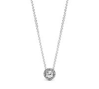 Pandora Timeless Collar con diseño redondo centelleante de plata con circonitas cúbicas transparentes