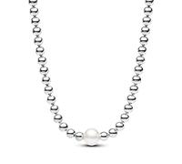 Pandora Timeless Collar de plata de ley con perla blanca cultivada de agua dulce tratada y circonitas cúbicas