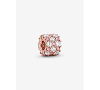 Pandora Timeless Dije chapado en oro rosa de 14 quilates con elegantes circonitas cúbicas transparentes y rosa fantasía