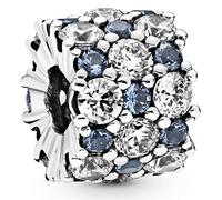 Pandora Timeless Dije de plata de ley con cristal azul luz de luna y circonita cúbica transparente