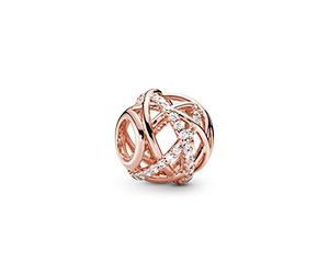 PANDORA Timeless Dijes con filas centelleantes y pulidas