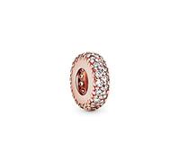 Pandora Timeless Espaciador con engaste pavé chapado en oro rosa de 14 quilates con circonitas cúbicas transparentes
